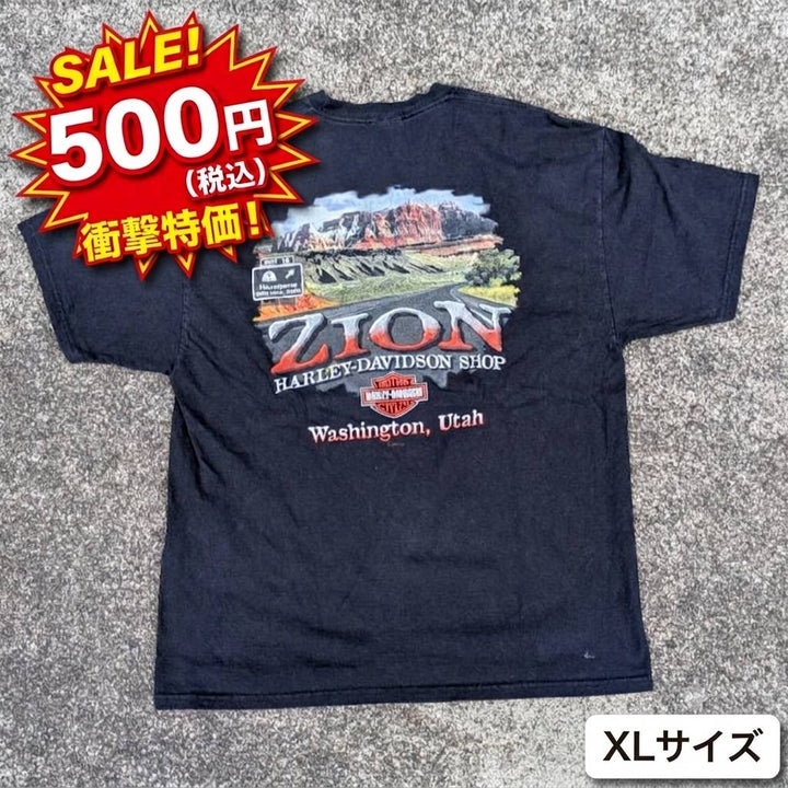 ハーレーダビッドソン①(ZION) Tシャツ／XLサイズ