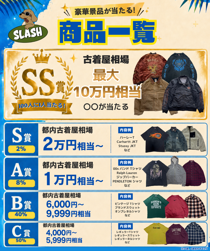 🔥古着屋SLASHサマージャンボ！古着ガチャ🔥【追加購入ページ①】